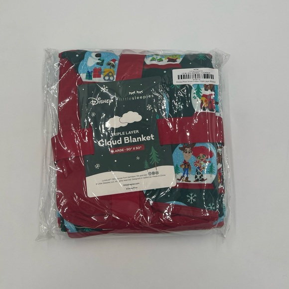 Little Sleepies Disney A Very Pixar Christmas Cloud Blanket NIB